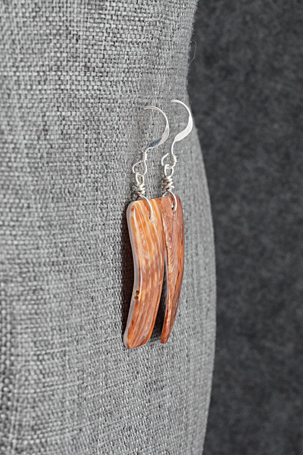 Spiny Oyster & Sterling Silver Earrings - Louise Joe