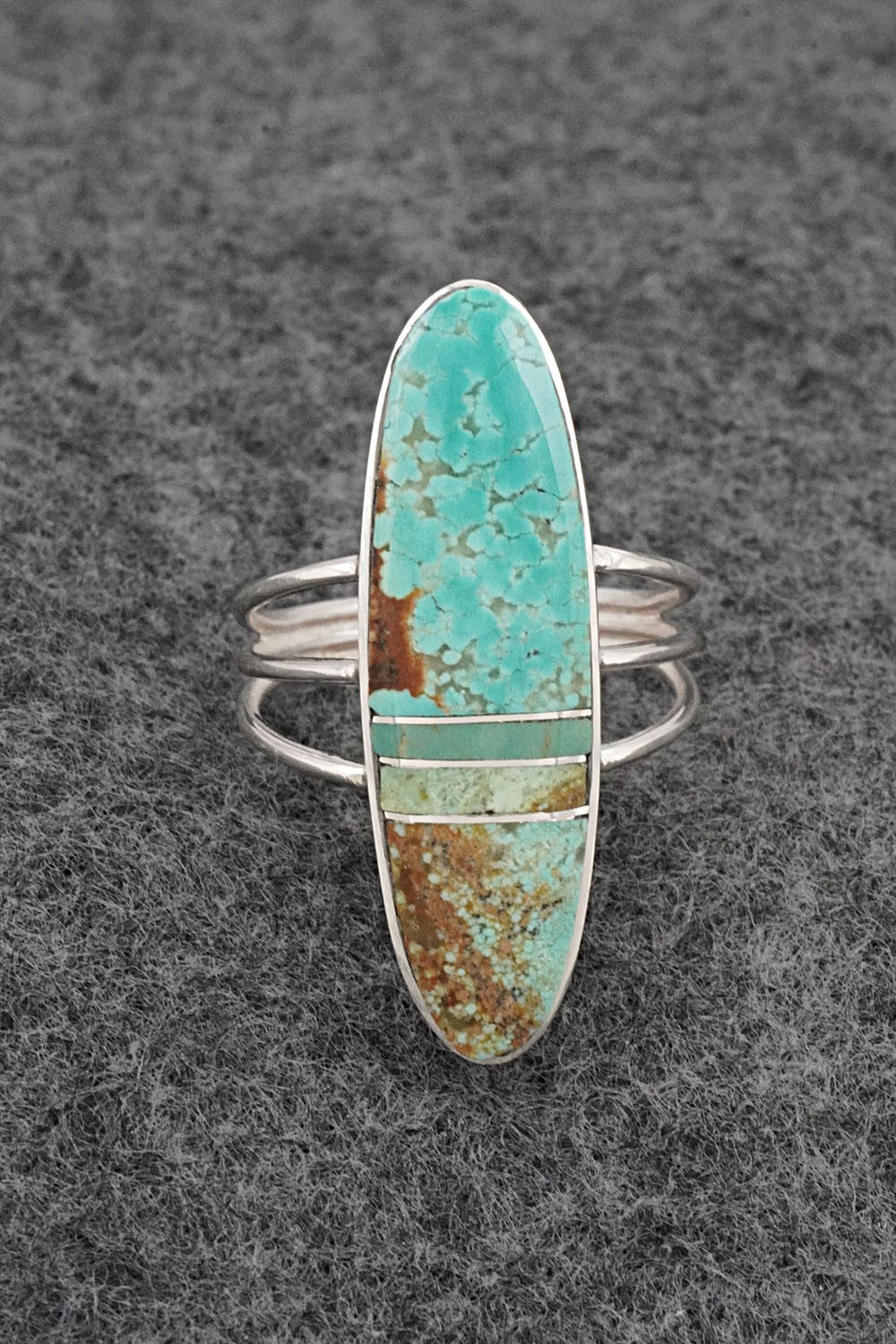 Turquoise & Sterling Silver Ring - Harold Smith - Size 8.5