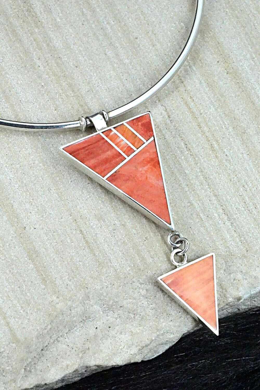 Spiny Oyster & Sterling Silver Necklace - Harold Smith