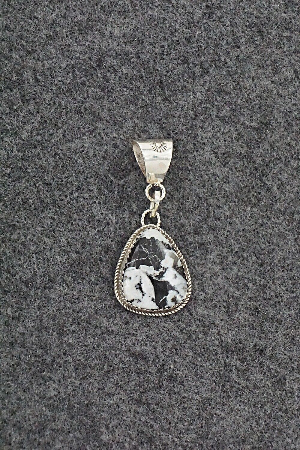 White Buffalo & Sterling Silver Pendant - Ernest Hawthorne