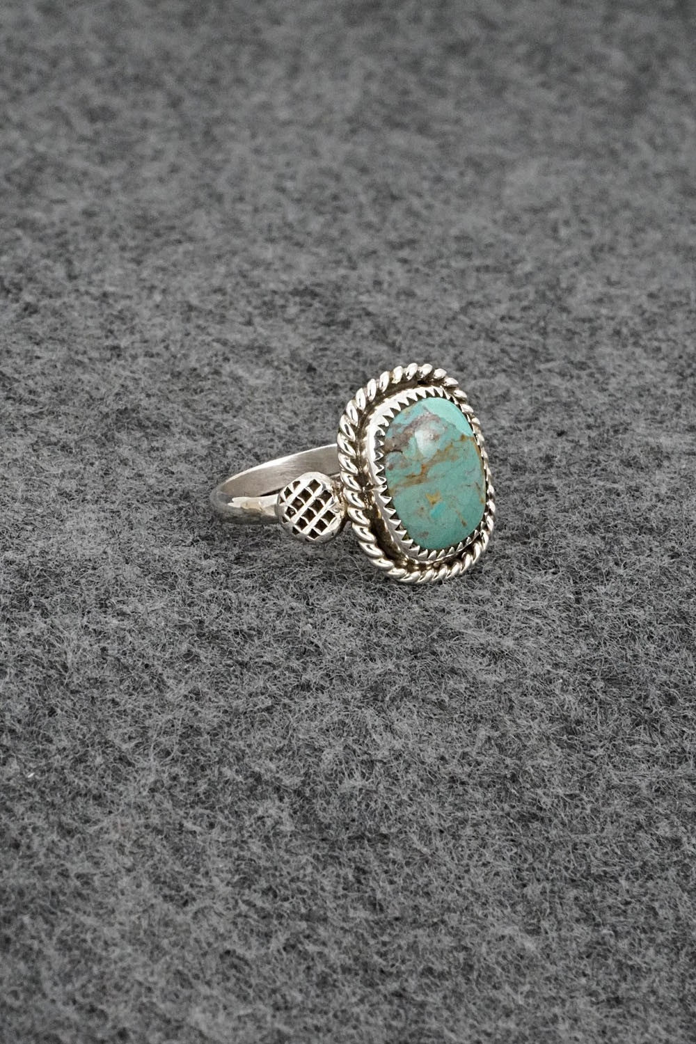 Turquoise & Sterling Silver Ring - Darius Arviso - Size 7.5