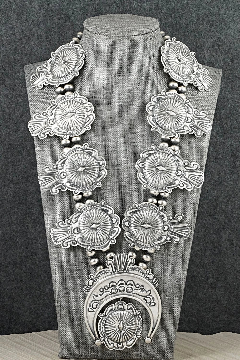 Sterling Silver Squash Blossom Necklace - Terry Charlie