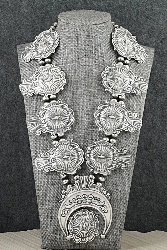 Sterling Silver Squash Blossom Necklace - Terry Charlie