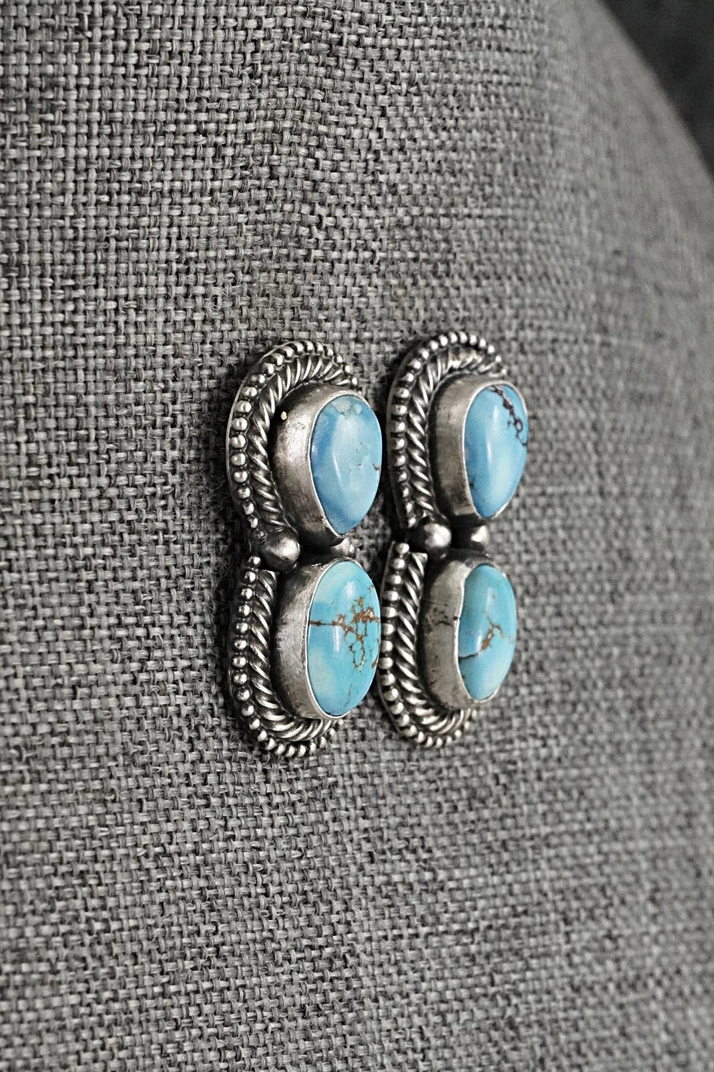Turquoise & Sterling Silver Squash Blossom Set - Darrin Livingston