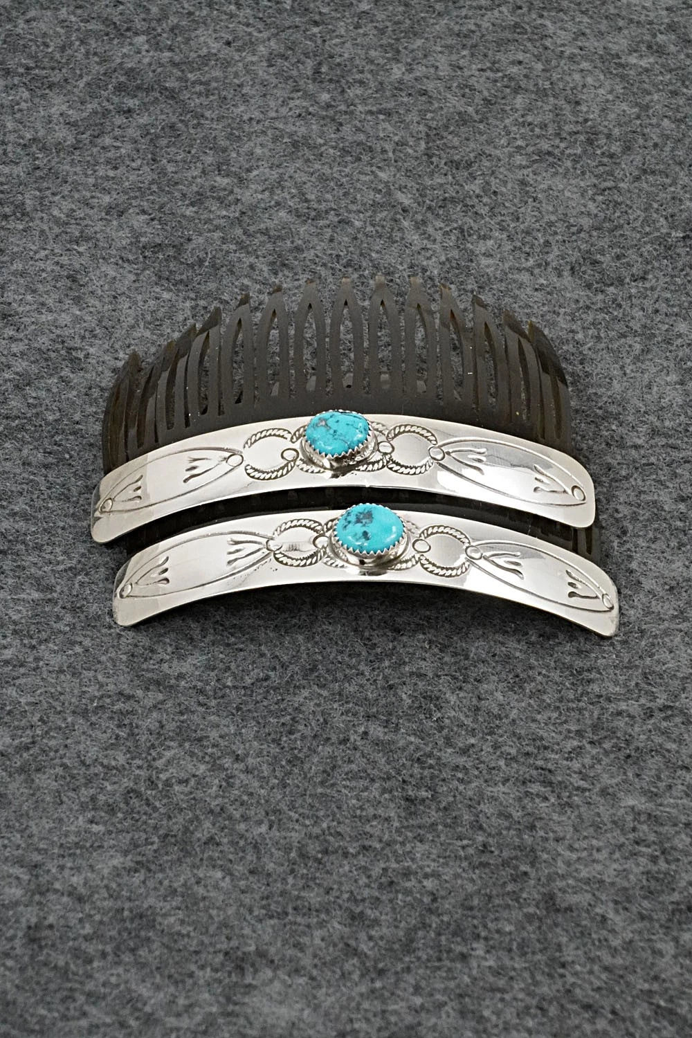 Turquoise & Sterling Silver Hair Combs - Joann Silver