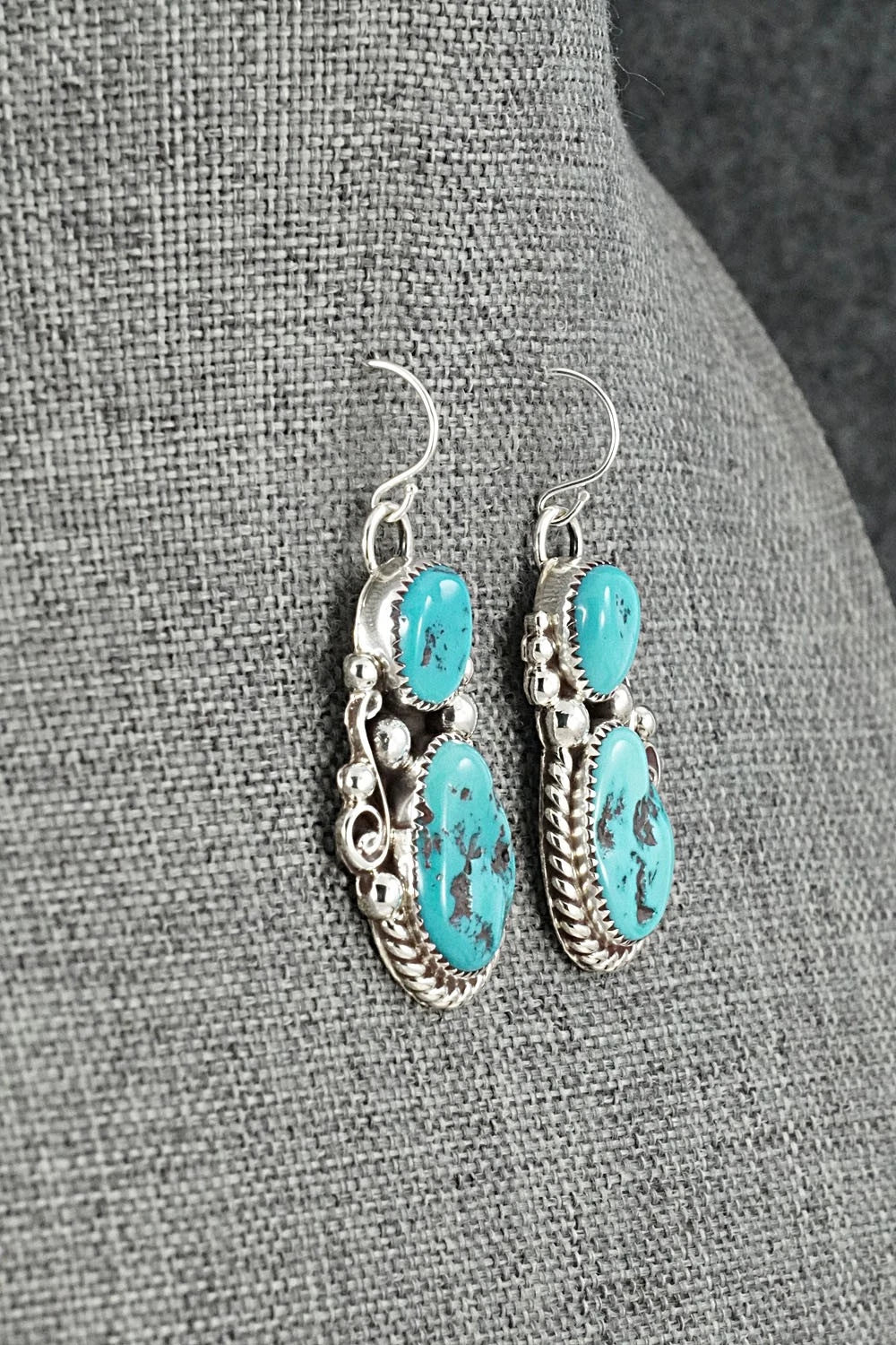 Turquoise & Sterling Silver Necklace and Earrings Set - Anthony Brown