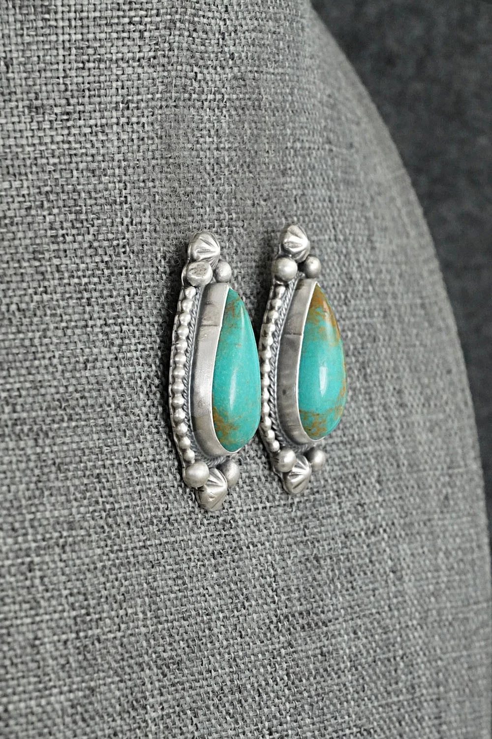 Turquoise & Sterling Silver Earrings - Darrin Livingston
