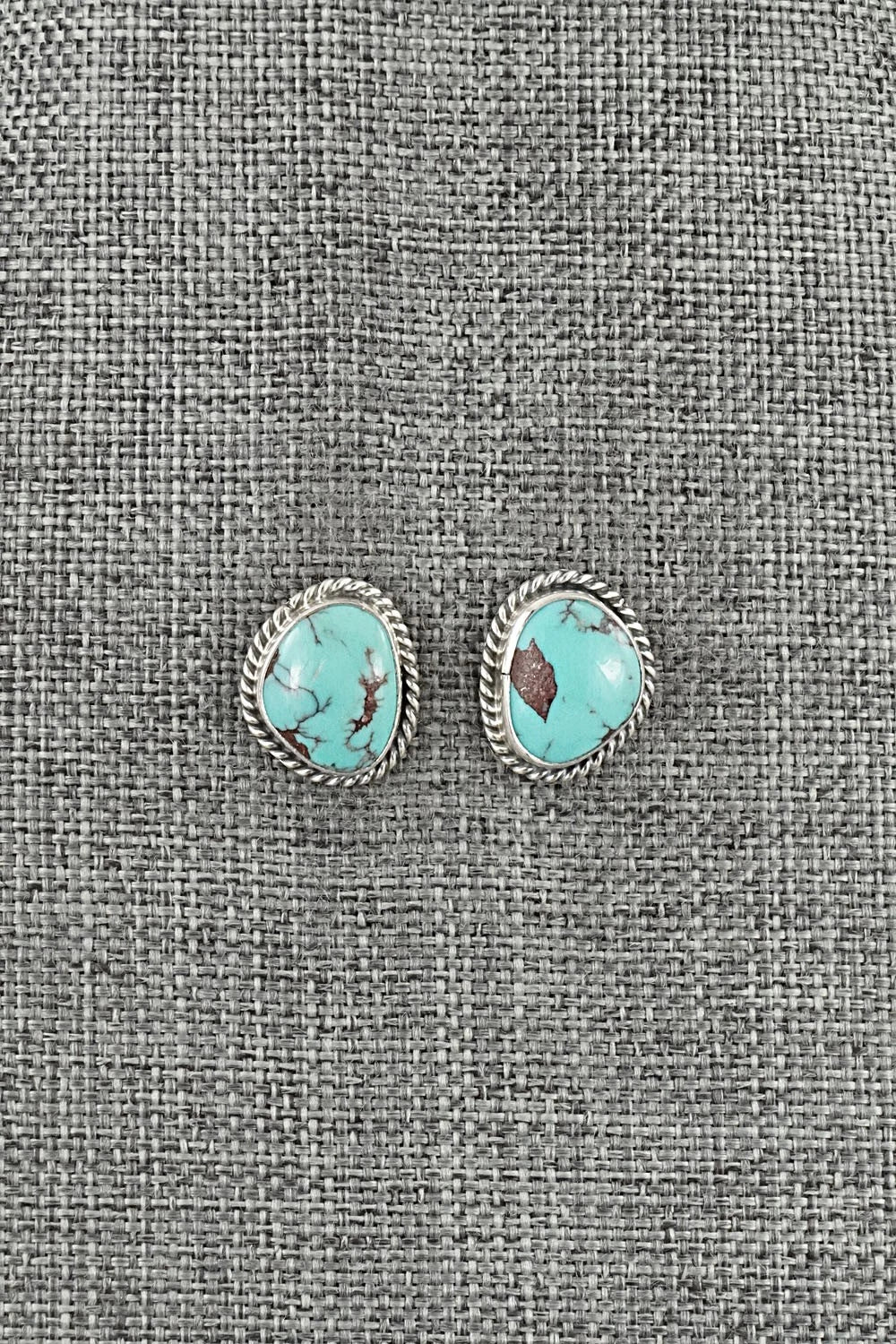 Turquoise & Sterling Silver Earrings - Eugene Gruber