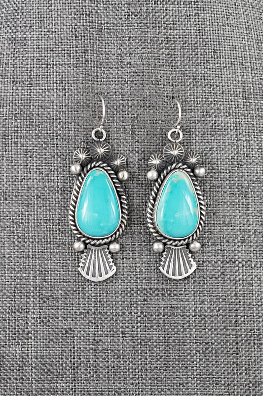 Turquoise & Sterling Silver Earrings - Michael Calladitto