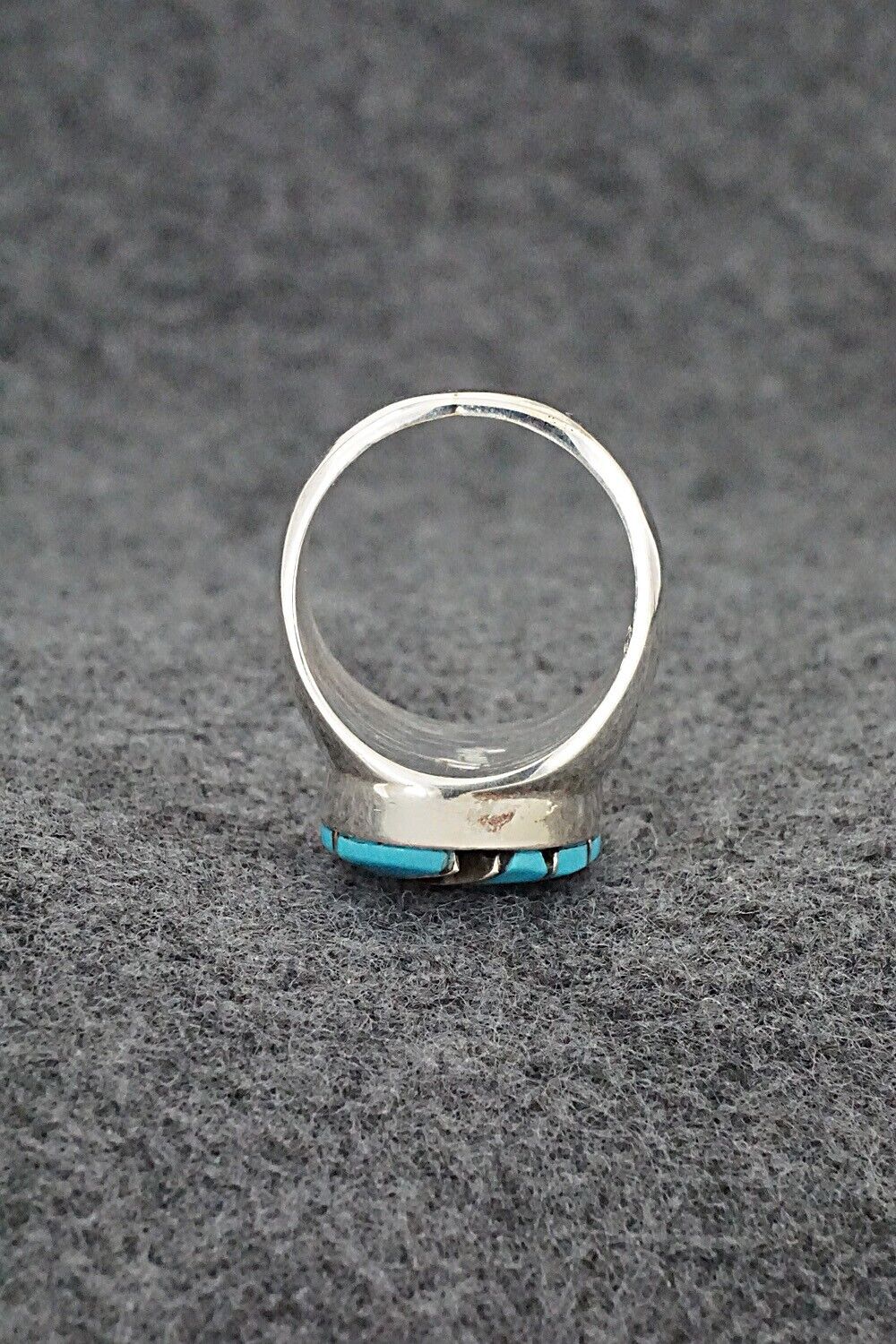 Turquoise & Sterling Silver Inlay Ring - Amy Wesley - Size 9