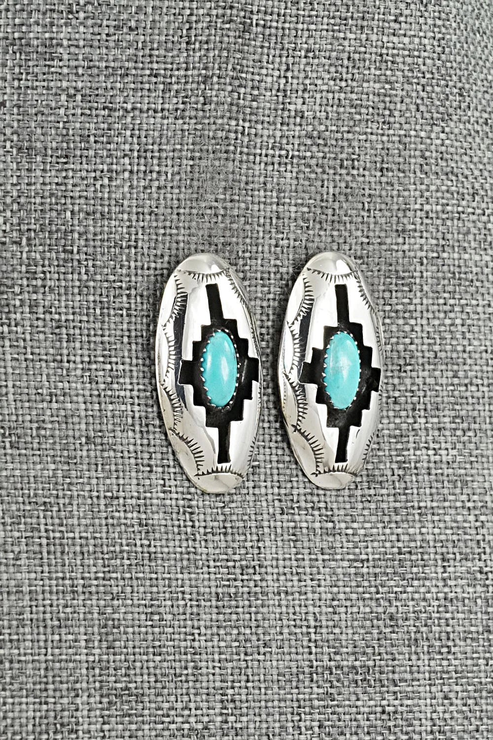 Turquoise & Sterling Silver Earrings - Felix Perry