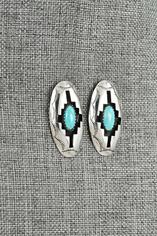 Turquoise & Sterling Silver Earrings - Felix Perry