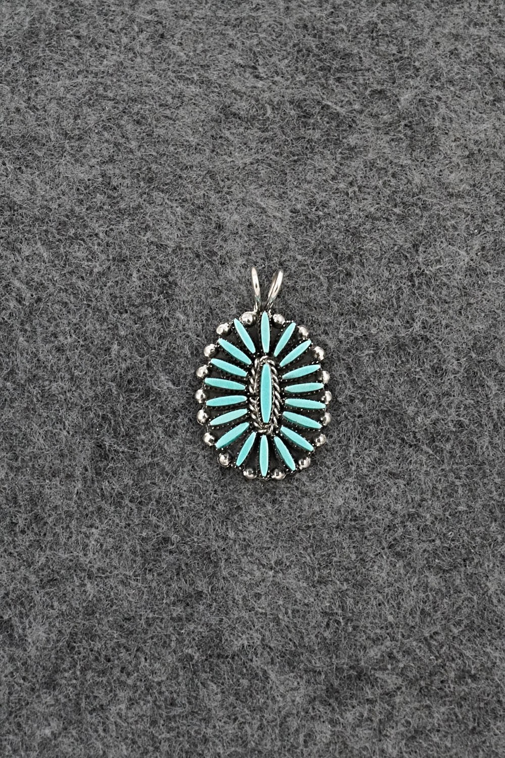 Turquoise & Sterling Silver Pendant - Fritzon Owaleon