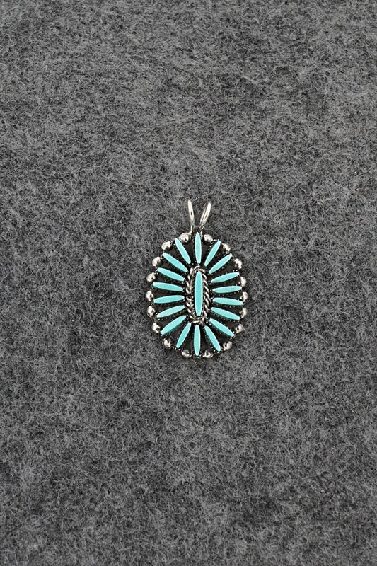 Turquoise & Sterling Silver Pendant - Fritzon Owaleon