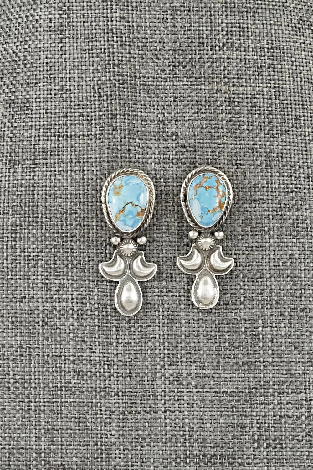 Turquoise & Sterling Silver Squash Blossom Set - Adrienne Gordon