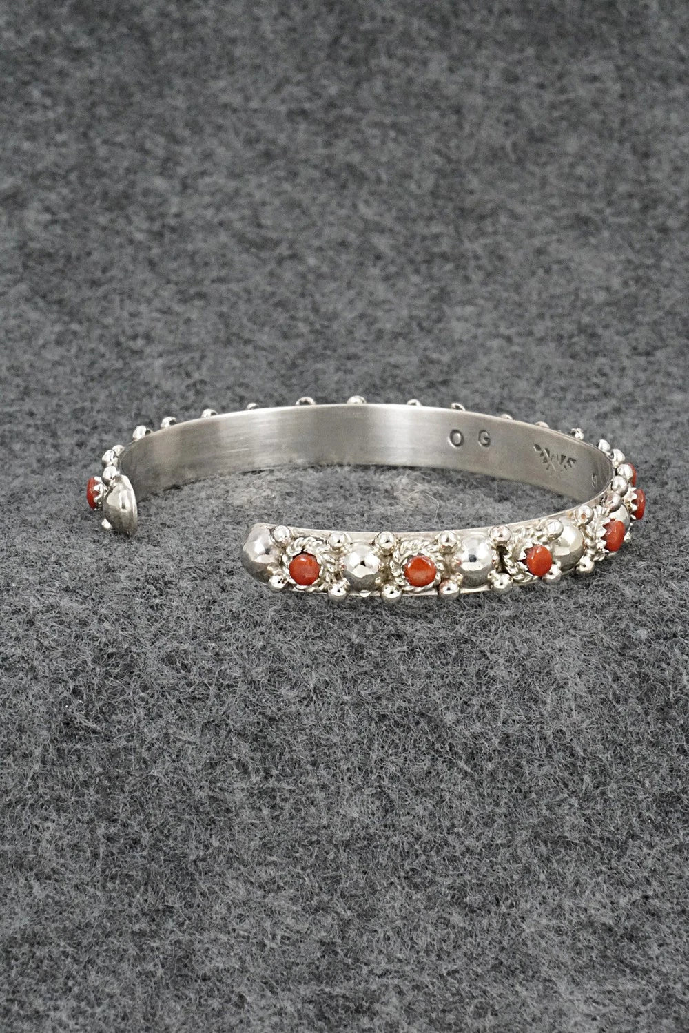 Coral & Sterling Silver Bracelet - Gilbert Weebothee