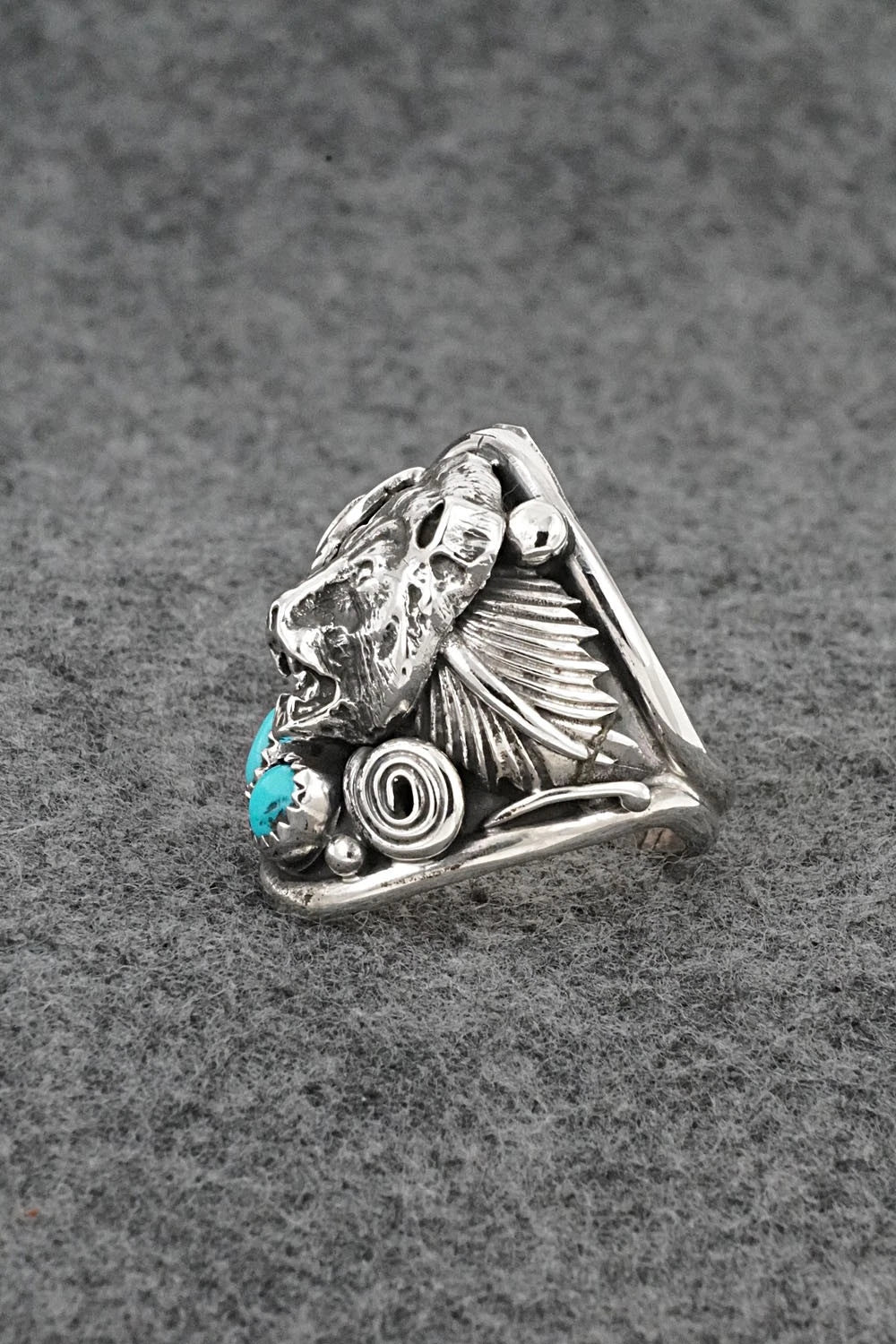 Turquoise & Sterling Silver Ring - Darrell Morgan - Size 11
