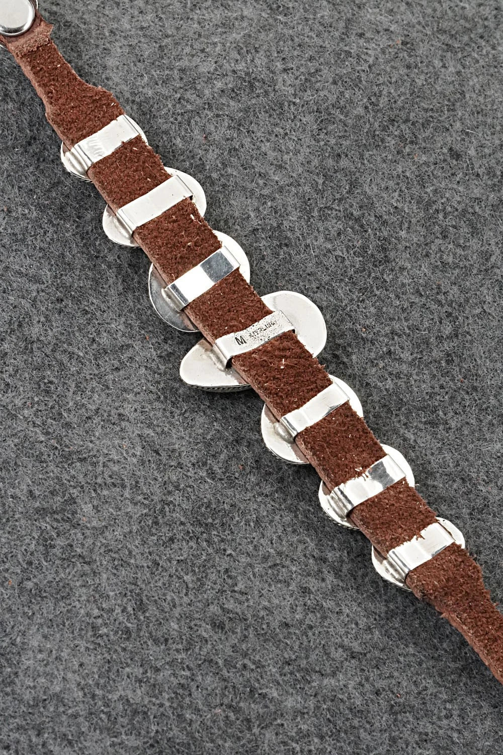 Turquoise, Sterling Silver & Leather Bracelet - Marlene Ramone