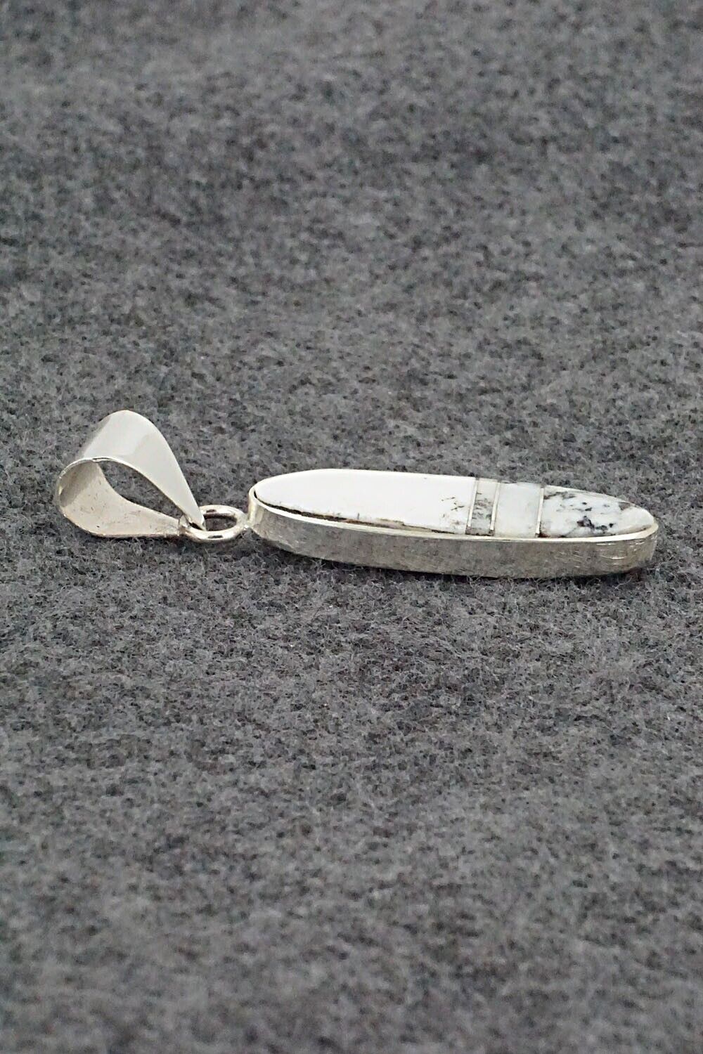 White Buffalo & Sterling Silver Pendant - Harold Smith