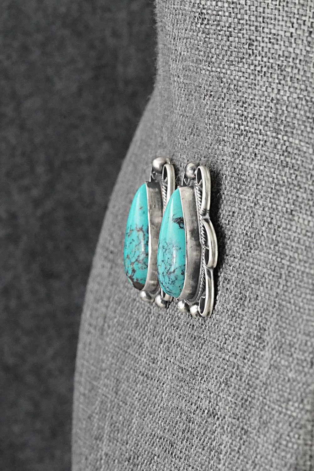 Turquoise & Sterling Silver Earrings - Kobe Martinez