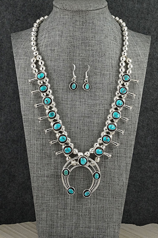 Turquoise & Sterling Silver Squash Blossom Set - Phil Garcia