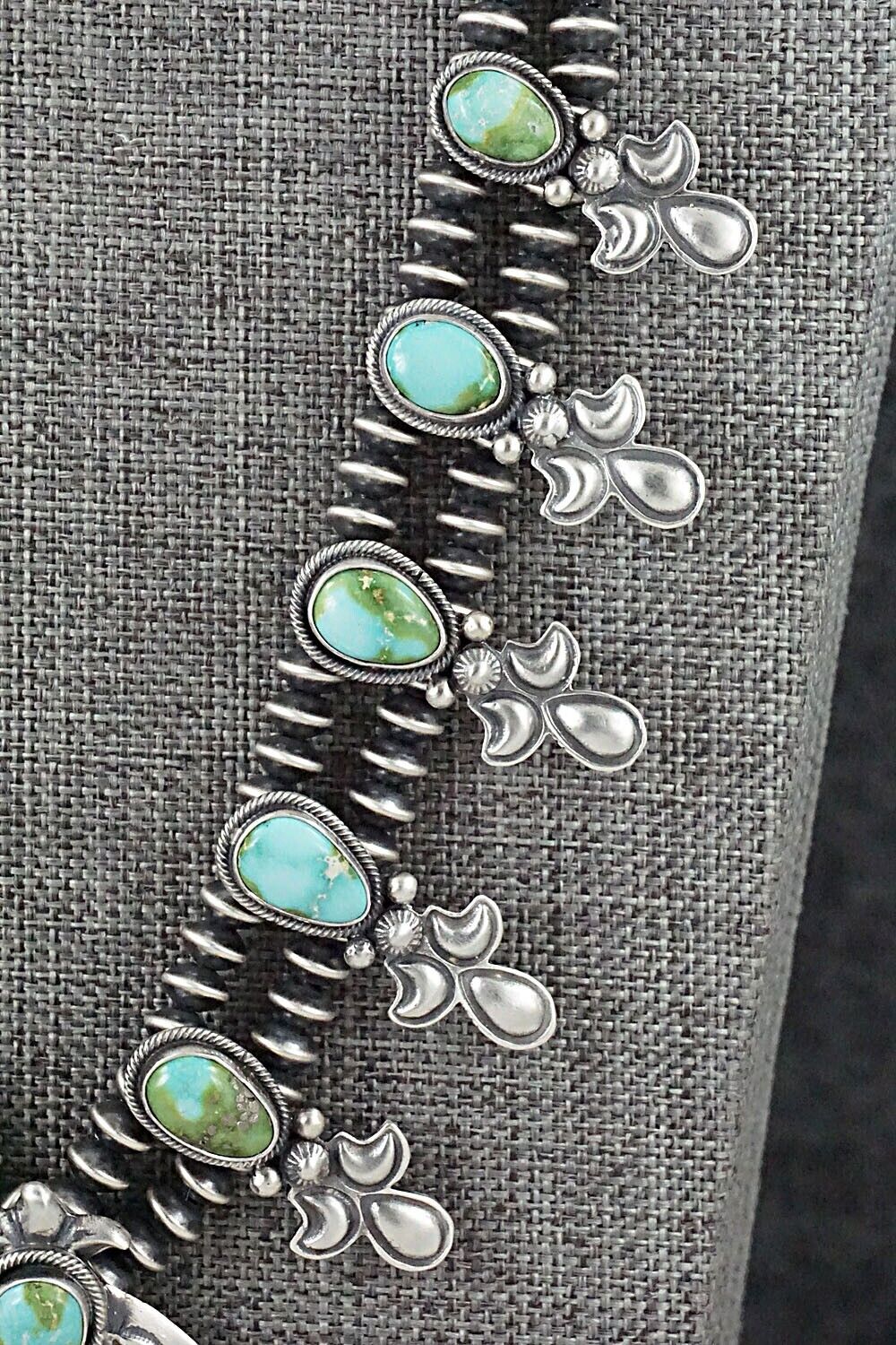Turquoise & Sterling Silver Squash Blossom Set - Paige Gordon