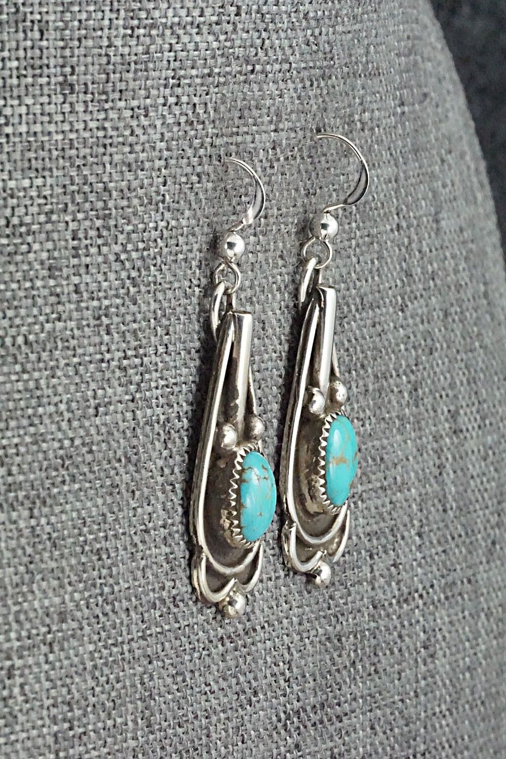 Turquoise and Sterling Silver Earrings - Priscilla Reeder