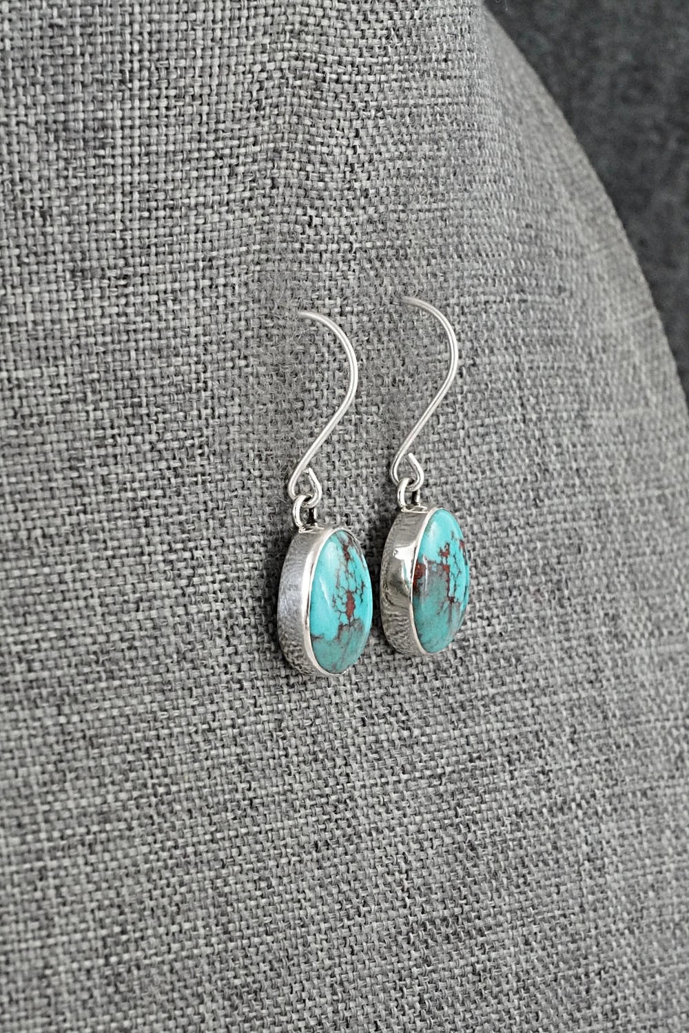 Turquoise & Sterling Silver Earrings - Eugene Gruber