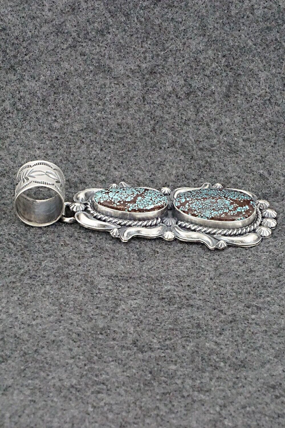 Turquoise & Sterling Silver Pendant - Raymond Delgarito