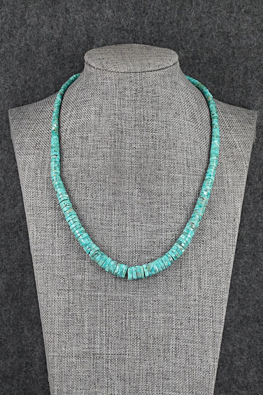 Turquoise & Sterling Silver Necklace 18" - Doreen Jake