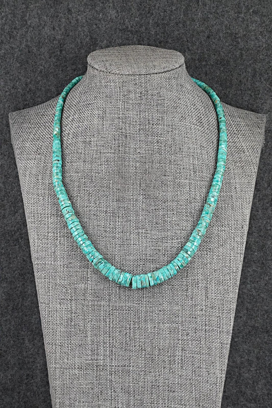 Turquoise & Sterling Silver Necklace 18" - Doreen Jake