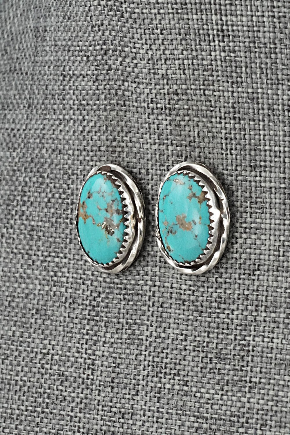 Turquoise & Sterling Silver Earrings - Ernest Hawthorne
