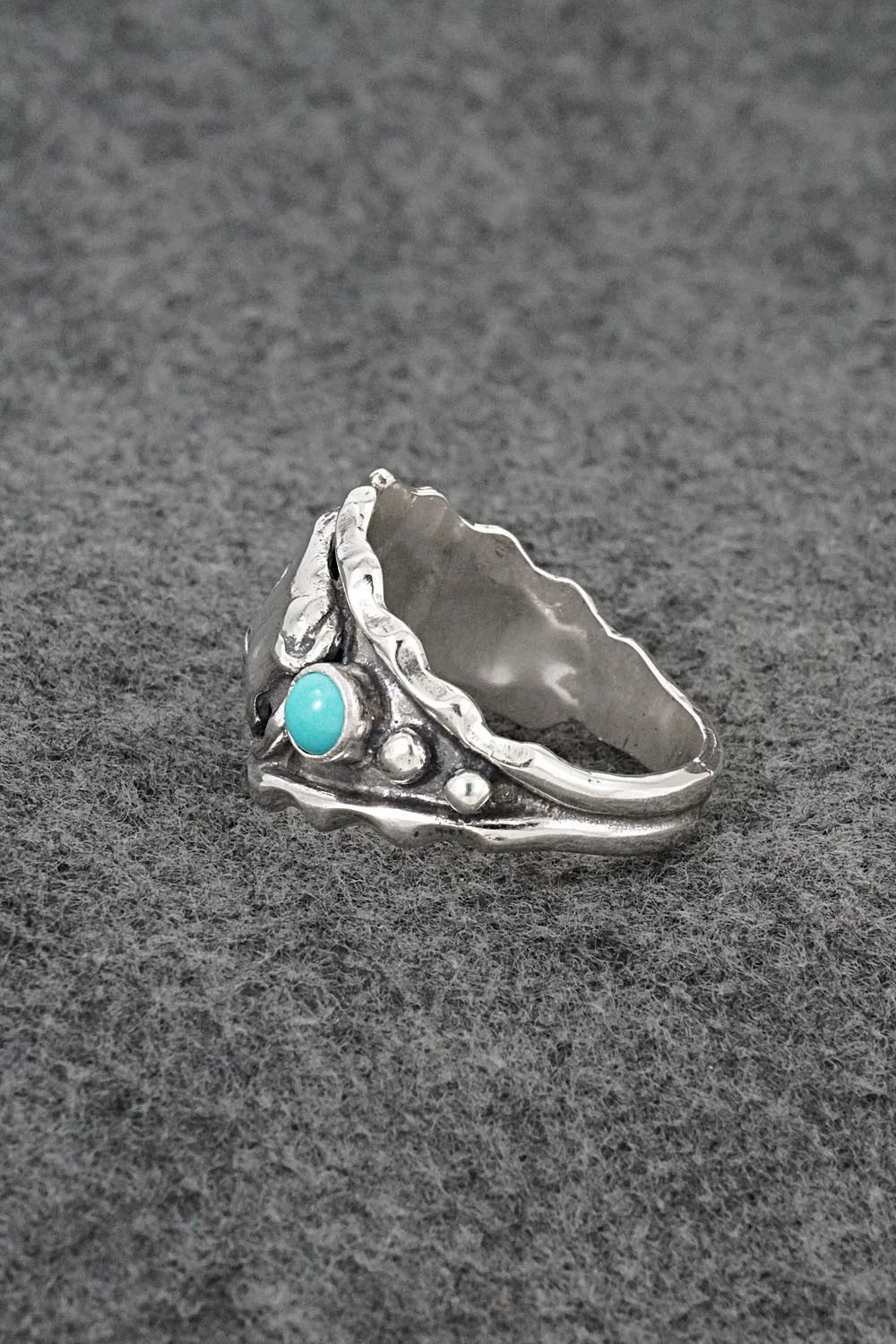Turquoise & Sterling Silver Ring - Genevieve Francisco - Size 14