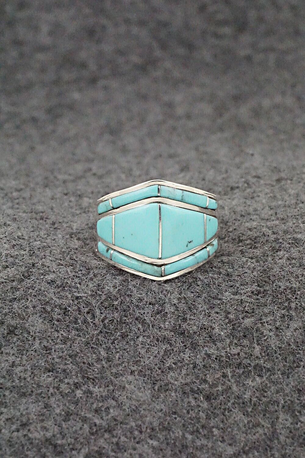 Turquoise & Sterling Silver Ring - Andrew Enrico - Size 9.5