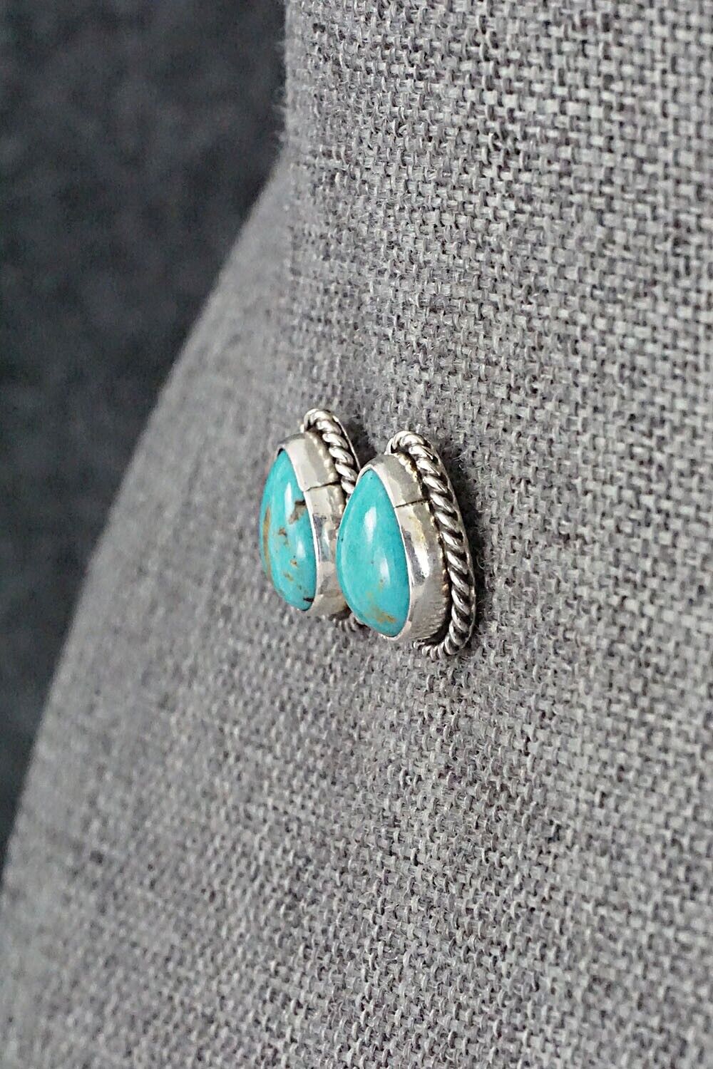 Turquoise & Sterling Silver Earrings - Marco Begaye