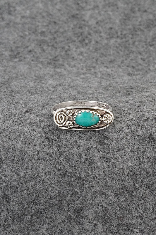 Turquoise & Sterling Silver Ring - Priscilla Reeder - Size 9