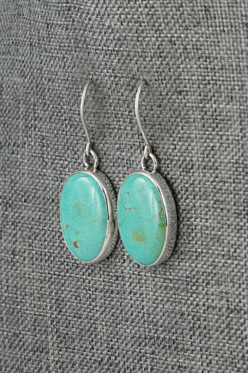 Turquoise & Sterling Silver Earrings - Eugene Gruber