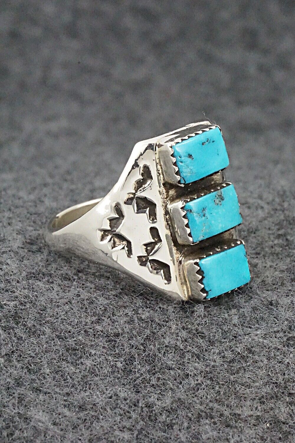 Turquoise & Sterling Silver Ring - Pauline Nelson - Size 14.5