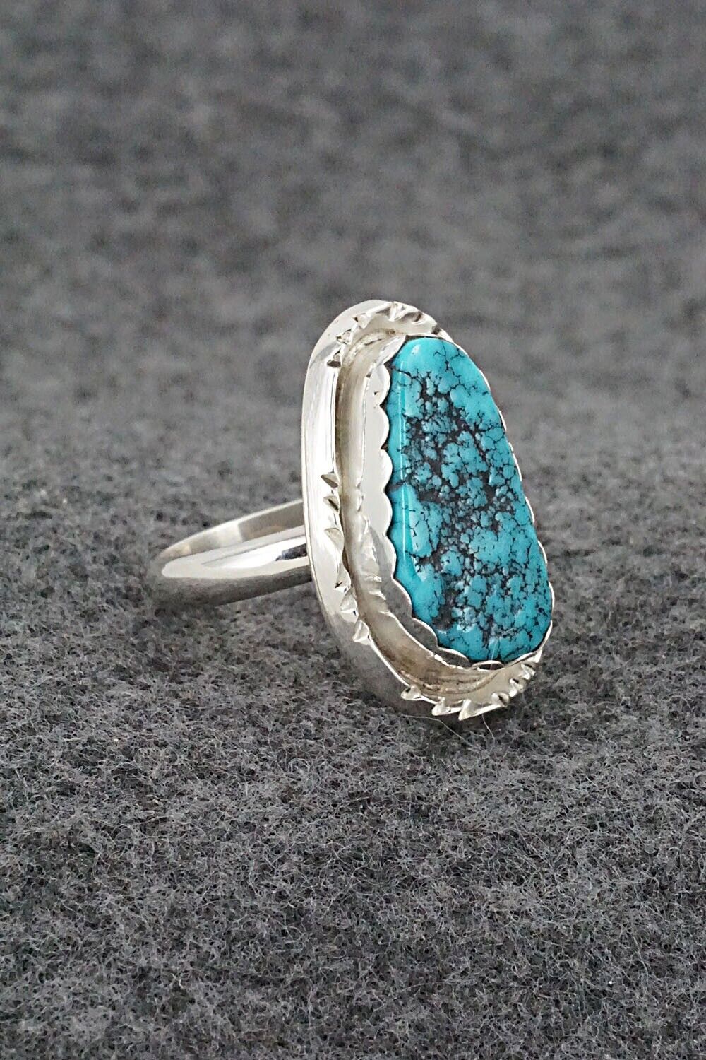 Turquoise & Sterling Silver Ring - Jeff Lucio - Size 7.25