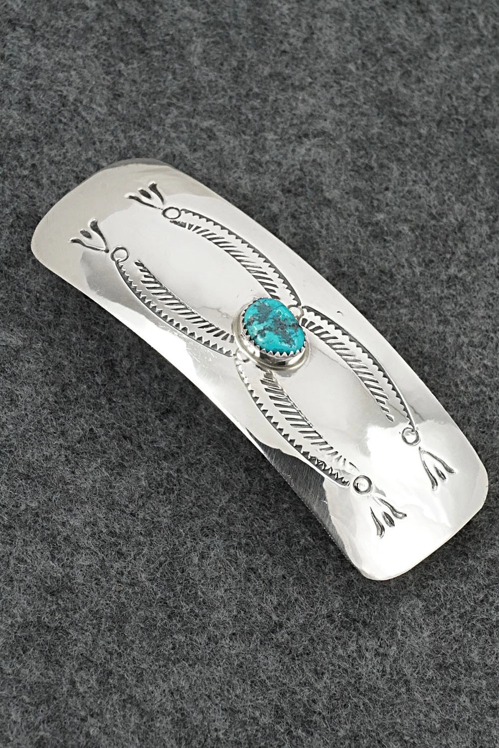 Turquoise & Sterling Silver Hair Barrette - Jolene Begay