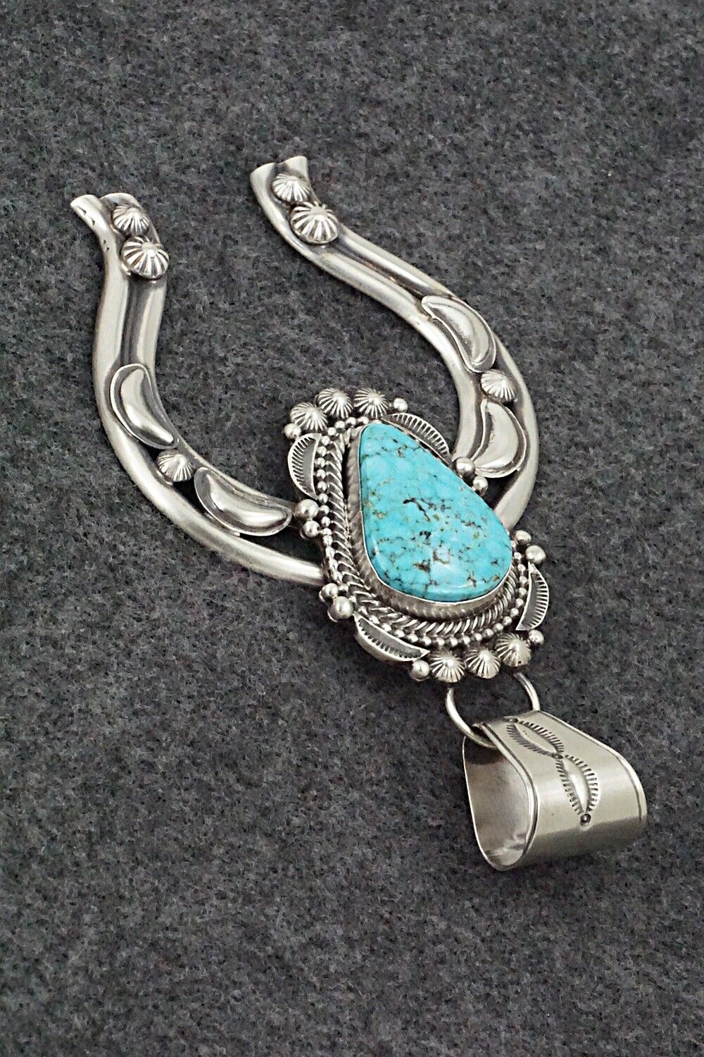 Turquoise & Sterling Silver Naja Pendant - Tom Lewis