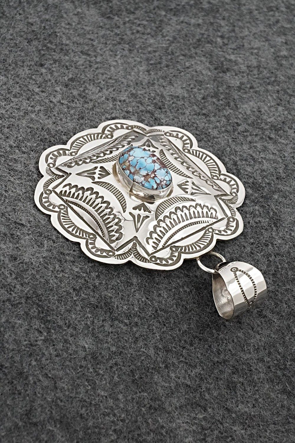 Turquoise & Sterling Silver Pendant - Arnold Blackgoat