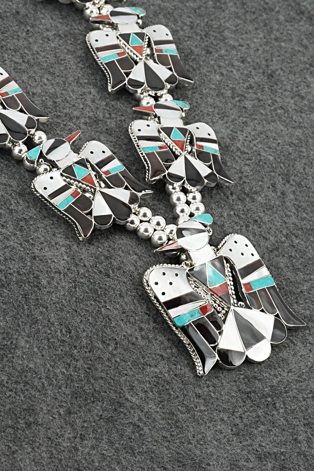 Multi-Stone & Sterling Silver Inlay Necklace Set - Bobby Shack