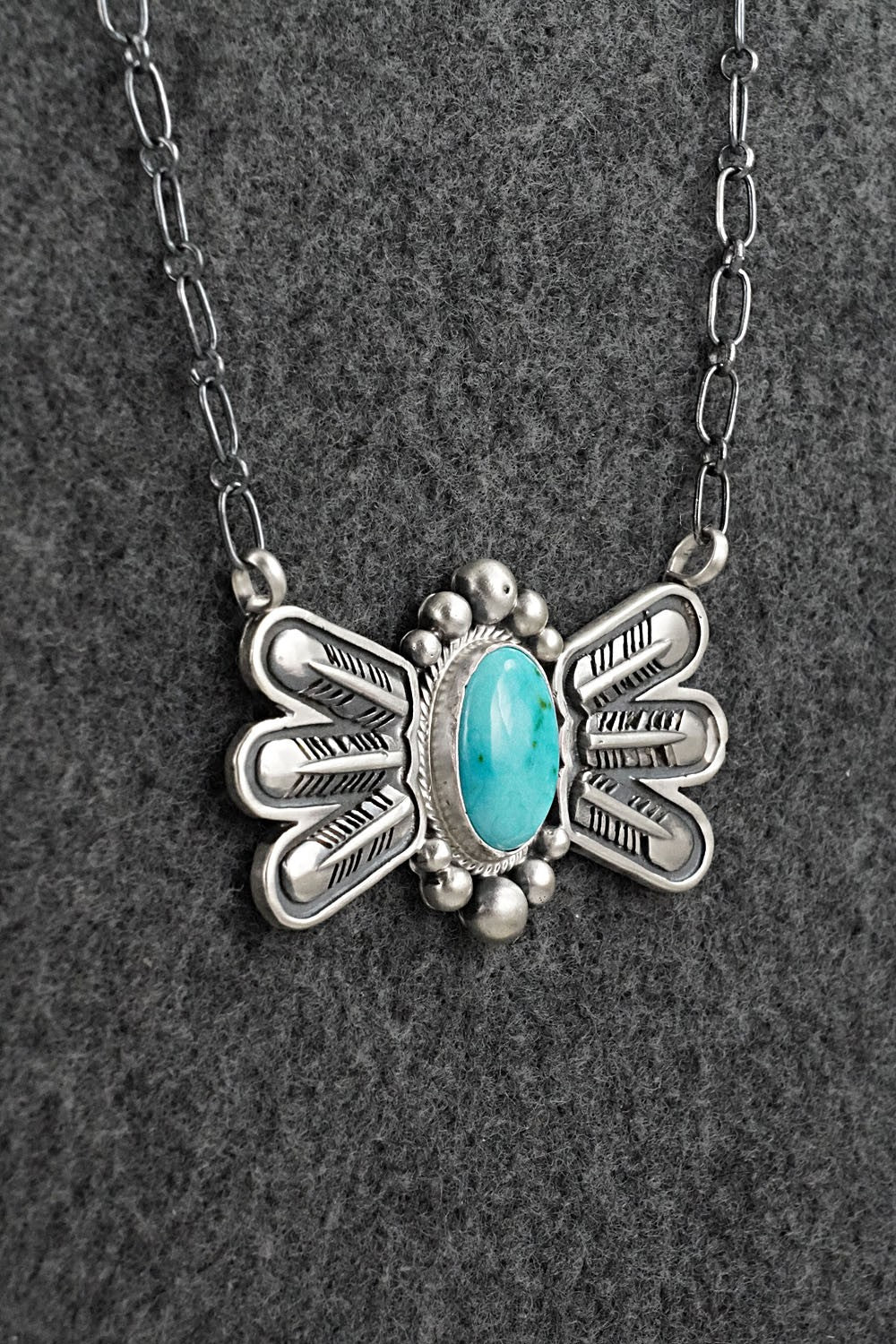 Turquoise & Sterling Silver Necklace - Verley Betone