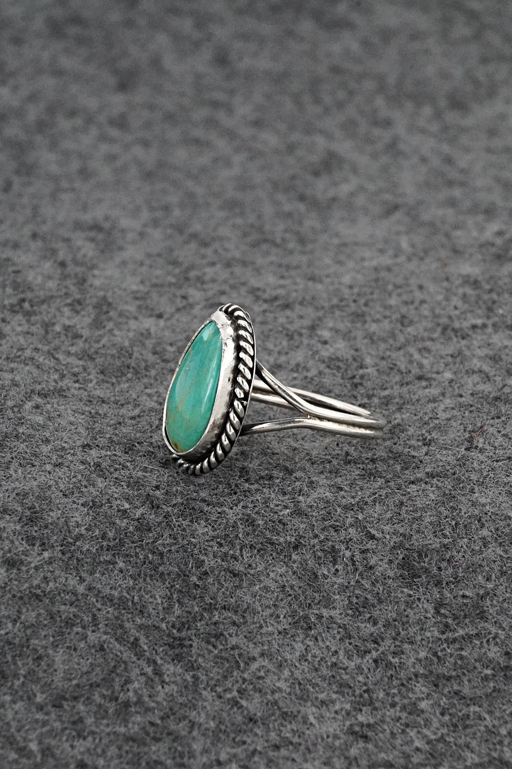 Turquoise & Sterling Silver Ring - Eugene Gruber - Size 8