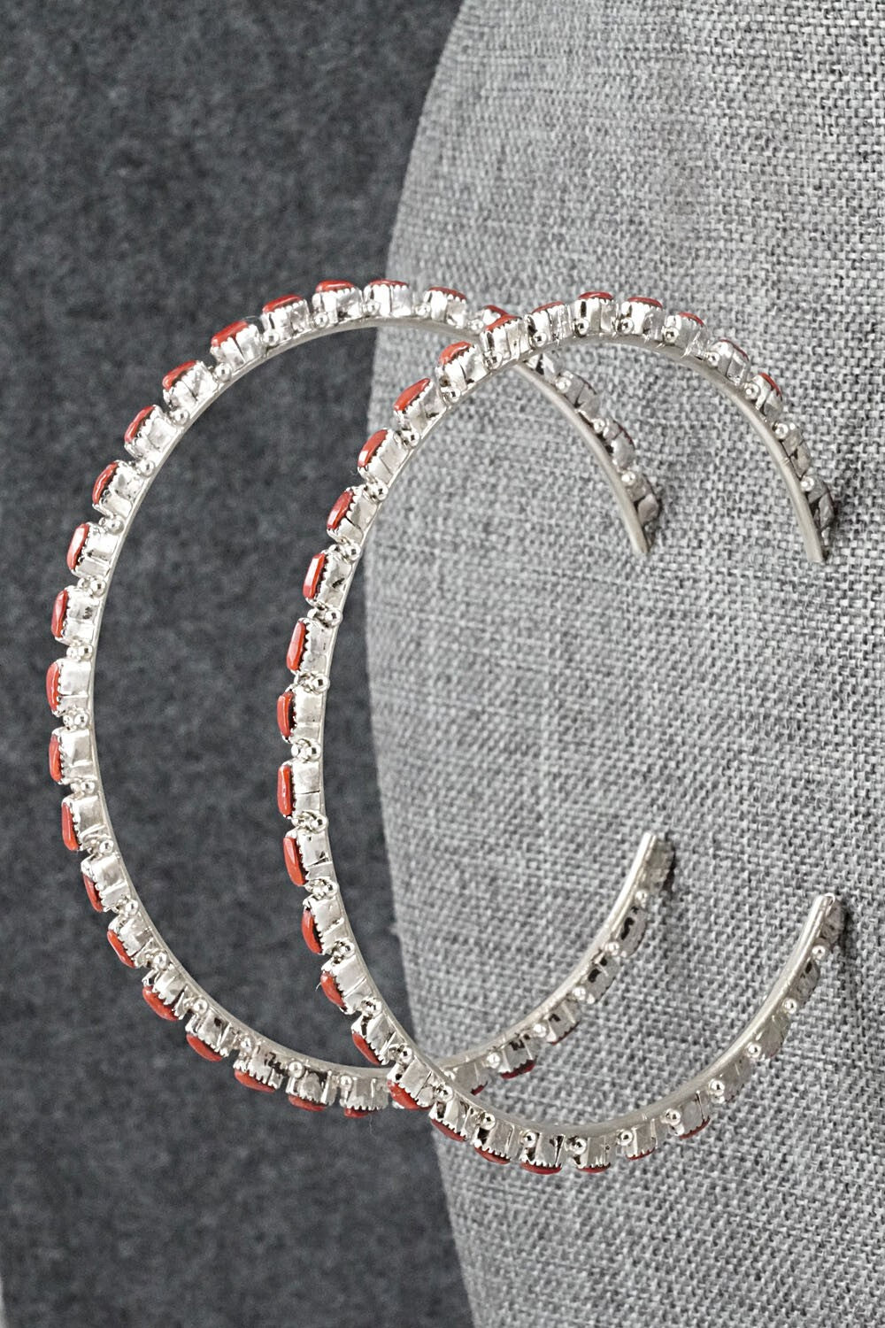 Coral & Sterling Silver Earrings - Aurelia Hughte