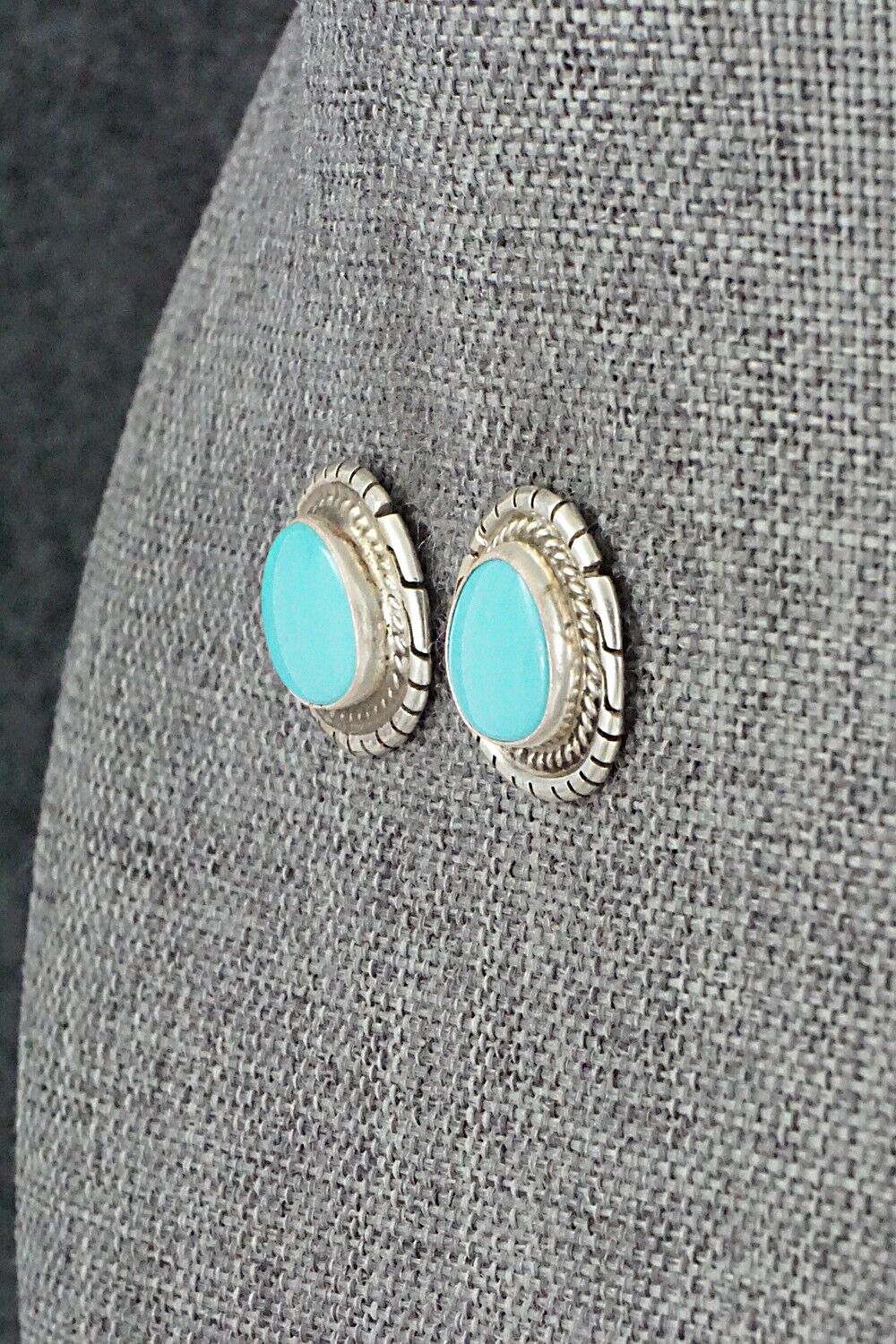 Turquoise & Sterling Silver Earrings - Peggy Skeets