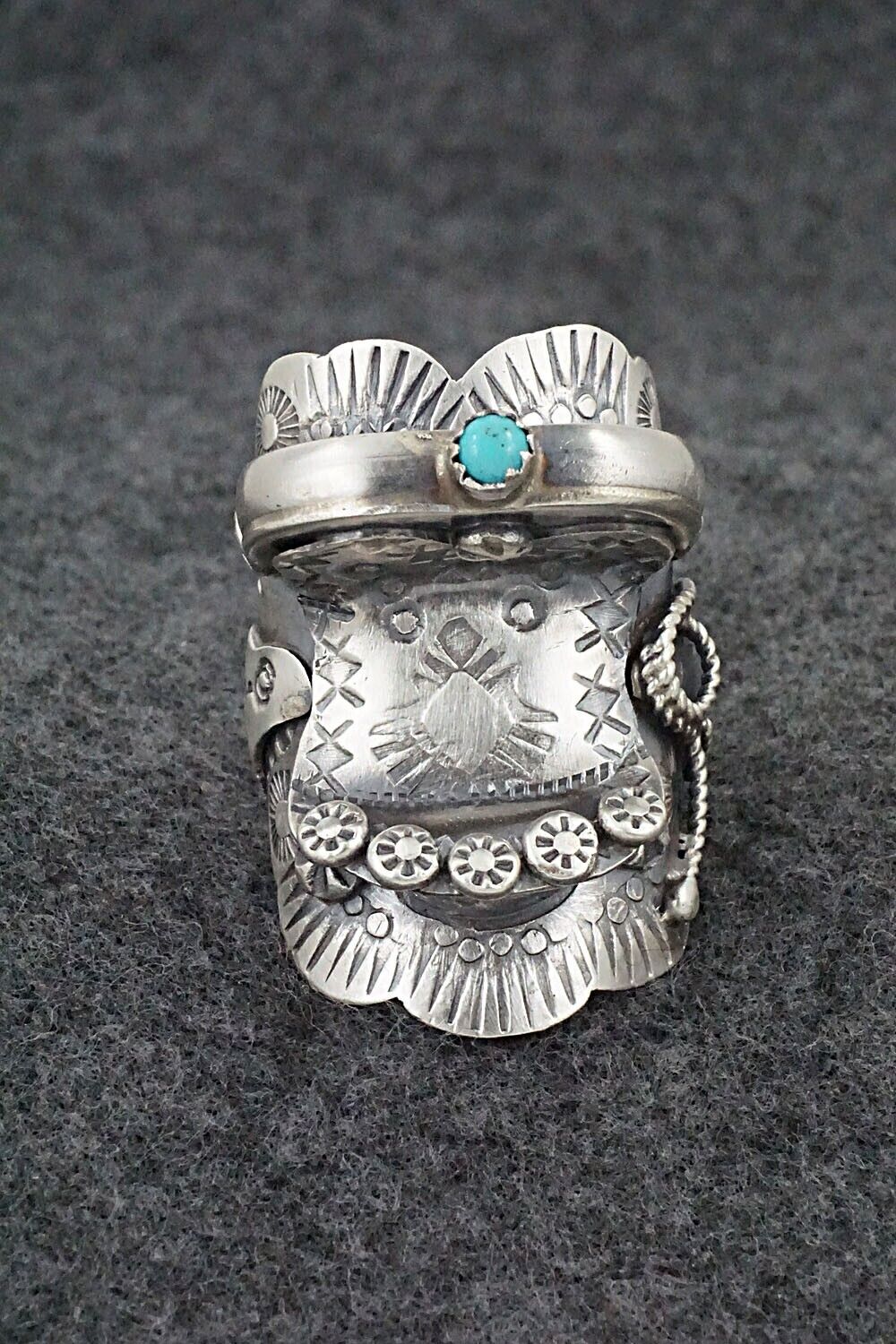Turquoise & Sterling Silver Ring - Tim Yazzie - Size 9.5