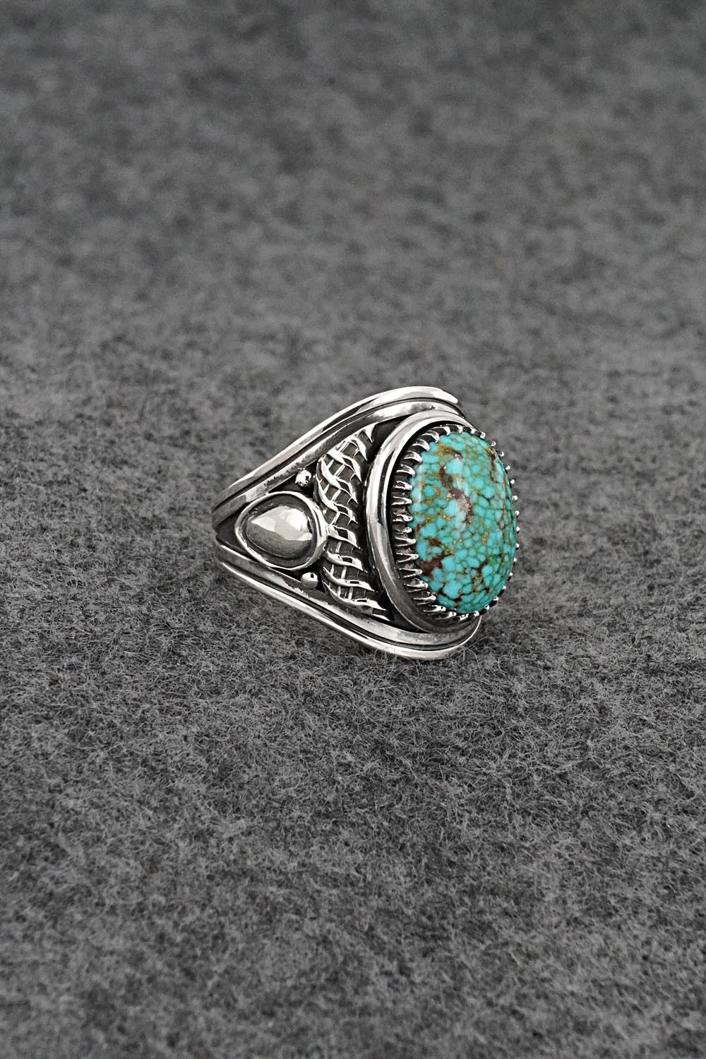 Turquoise & Sterling Silver Ring - Derrick Gordon - Size 9