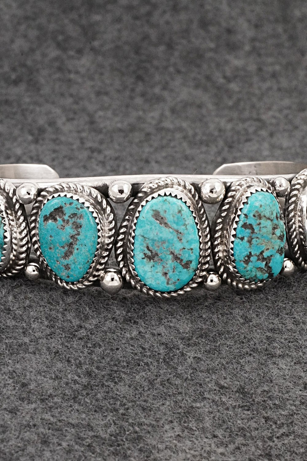 Turquoise & Sterling Silver Bracelet - Leslie Nez